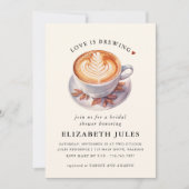 ミニマリスト・ラブはコーヒーを醸造しているブライダルシャワー 招待状 (正面)