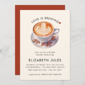 ミニマリスト・ラブはコーヒーを醸造しているブライダルシャワー 招待状 (正面/裏面)