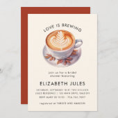 ミニマリスト・ラブはコーヒーを醸造しているブライダルシャワー 招待状 (正面/裏面)