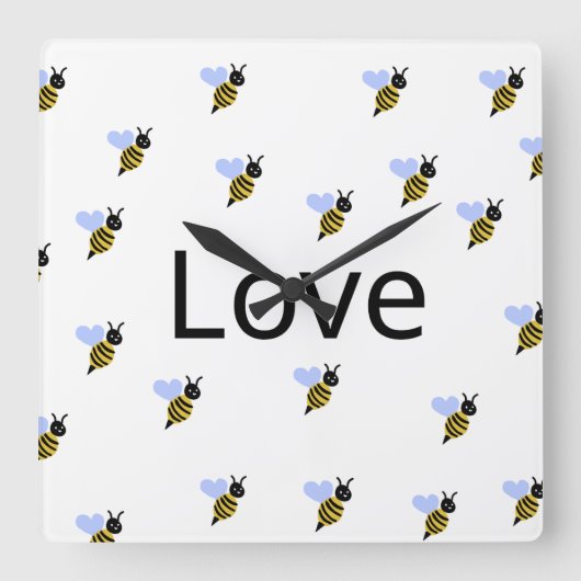 ミニマリスト ラブ ウォール クロック - ロマンチック モダン デザイン (正面)