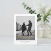 ミニマリスト ラブ ハート スクリプト ウェディング 感謝の意を表す ポス ポストカード (スタンド正面)