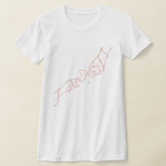 ミニマリスト ラブ ライン アート Tシャツ