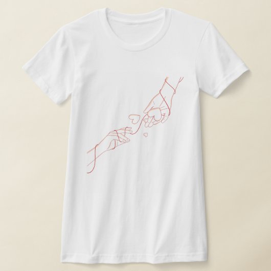 ミニマリスト ラブ ライン アート Tシャツ (レイダウン)