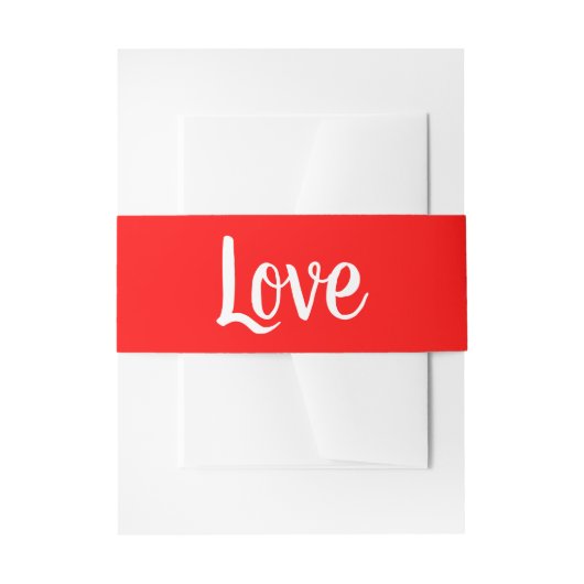 ミニマリスト·ラブ·レッド·ホワ結婚イトエレガントモダンズ 招待状ベリーバンド (正面例)