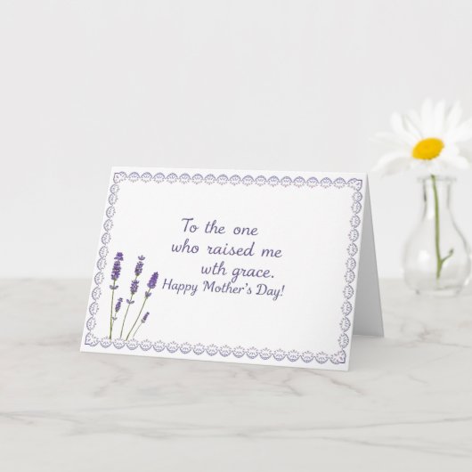 ミニマリスト・ラベンダーマザーズ・デイ・ラブ カード (小さな植物)