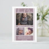 ミニマリスト・ラベンダー・ベビー・シャワー・ガールありがとう サンキューカード (スタンド正面)