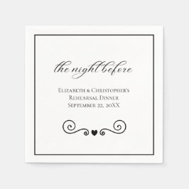ミニマリスト・リハーサル・ディナーの前の夜 スタンダードカクテルナプキン
