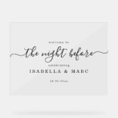 ミニマリスト・リハーサル・ディナー前の夜 アクリルサイン (正面)