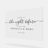 ミニマリスト・リハーサル・ディナー前の夜 アクリルサイン (傾斜)