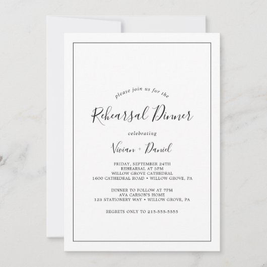 ミニマリスト・リハーサル・ディナー 招待状 (正面)