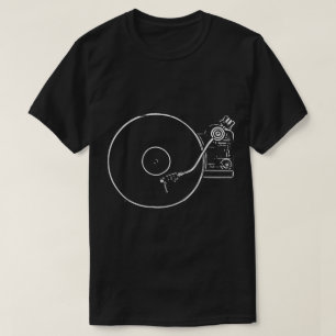 ミニマリスト レコードプレーヤー アート Tシャツ