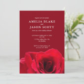 ミニマリスト レッドローズ デジタル結婚式招待状 招待状 (スタンド正面)