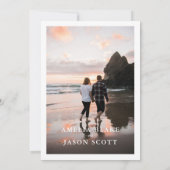 ミニマリスト レッドローズ デジタル結婚式招待状 招待状 (裏面)