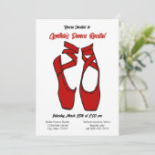 ミニマリスト レッド バレエ ダンス リサイタル ご招待 招待状 (スタンド正面)