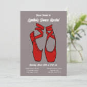 ミニマリスト レッド バレエ ダンス リサイタル ご招待 招待状 (スタンド正面)