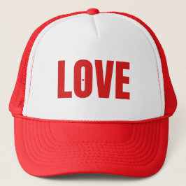 ミニマリスト レッド "LOVE" タイポグラフィ キャップ