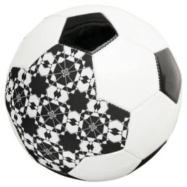 ミニマリスト・レトロチェック柄 - モノクロデザイン サッカーボール