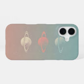 ミニマリスト・レトロリングムーントリオ iPhone 16ケース (裏面横)