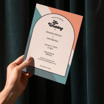 ミニマリスト レトロ オレンジ ジオメトリック ザ ウェディング オブ