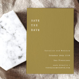 ミニマリスト レトロ タイプライター フォント ウェディング オークル セーブザデート