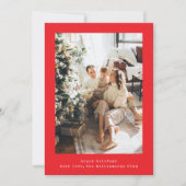 ミニマリスト レトロ タイプライター 2つの縦写真 赤 シーズンカード (正面)