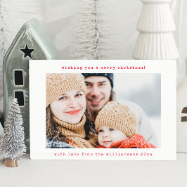 ミニマリスト レトロ タイプライター 2 枚の写真のクリスマス シーズンカード