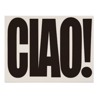 ミニマリスト・レトロ・タイポグラフィー壁画ポスター -CIAO! ポスター