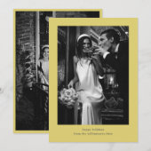 ミニマリスト レトロ フォト イエロー ウェディング カップル シーズンカード (正面/裏面)