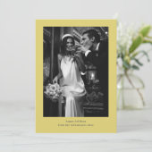 ミニマリスト レトロ フォト イエロー ウェディング カップル シーズンカード (スタンド正面)