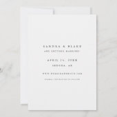 ミニマリスト レトロ ブラック＆ホワイト ウェディング フォト セーブザデート (裏面)