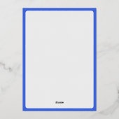 ミニマリスト ロイヤルブルー ホイル カード - カスタマイズ可能 (裏面)