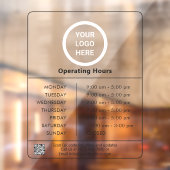 ミニマリスト ロゴ QR コード ビジネス 営業時間 ウィンドウサイン (シート2)