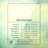 ミニマリスト ロゴ QR コード ビジネス 営業時間 ウィンドウサイン (シート3)