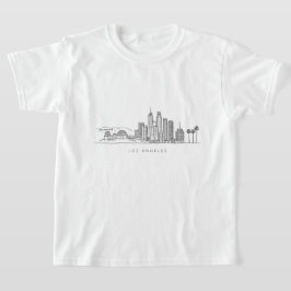 ミニマリスト ロサンゼルス スカイライン イラスト Tシャツ