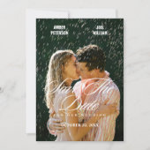 ミニマリスト ロマンティック 雨の日のウェディング フォト セーブザデート (正面)