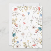 ミニマリスト ロングステム ワイルドフラワー ベビーシャワー 招待状 (裏面)