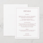 ミニマリスト ローズゴールド ウェディング 詳細 封入 エンクロージャーカード (正面/裏面)