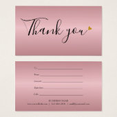 ミニマリスト ローズゴールド ハート ギフト券 (正面&裏面)