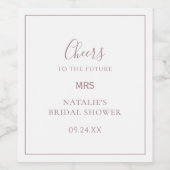 ミニマリスト ローズゴールド フューチャー ミセス ワインラベル (シングルラベル)