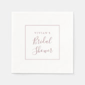 ミニマリスト ローズゴールド ブライダルシャワー ナプキン スタンダードカクテルナプキン (正面)