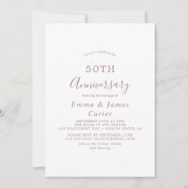 ミニマリスト ローズゴールド 50周年 結婚記念日 招待状