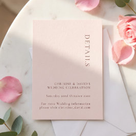 ミニマリスト ローズ ウェディング 詳細 封入カード 招待状