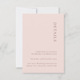 ミニマリスト ローズ ウェディング 詳細 封入カード 招待状