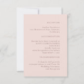 ミニマリスト ローズ ウェディング 詳細 封入カード 招待状 (裏面)