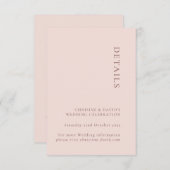 ミニマリスト ローズ ウェディング 詳細 封入カード 招待状 (正面/裏面)