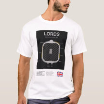 ミニマリスト ローズ・クリケット・グラウンド ラインプリントTシャツ