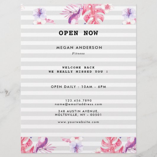 ミニマリスト ローズ ホワイト フィットネス チラシ (正面)