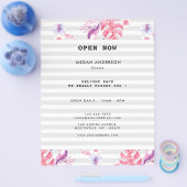 ミニマリスト ローズ ホワイト フィットネス チラシ (シングル)