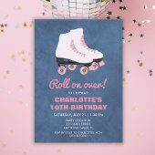 ミニマリスト ローラー スケート ガール バースデー パーティー 招待状