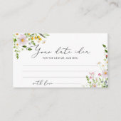 ミニマリスト ワイルドフラワーズ デート夜のアイデア。デート瓶 エンクロージャーカード (正面)